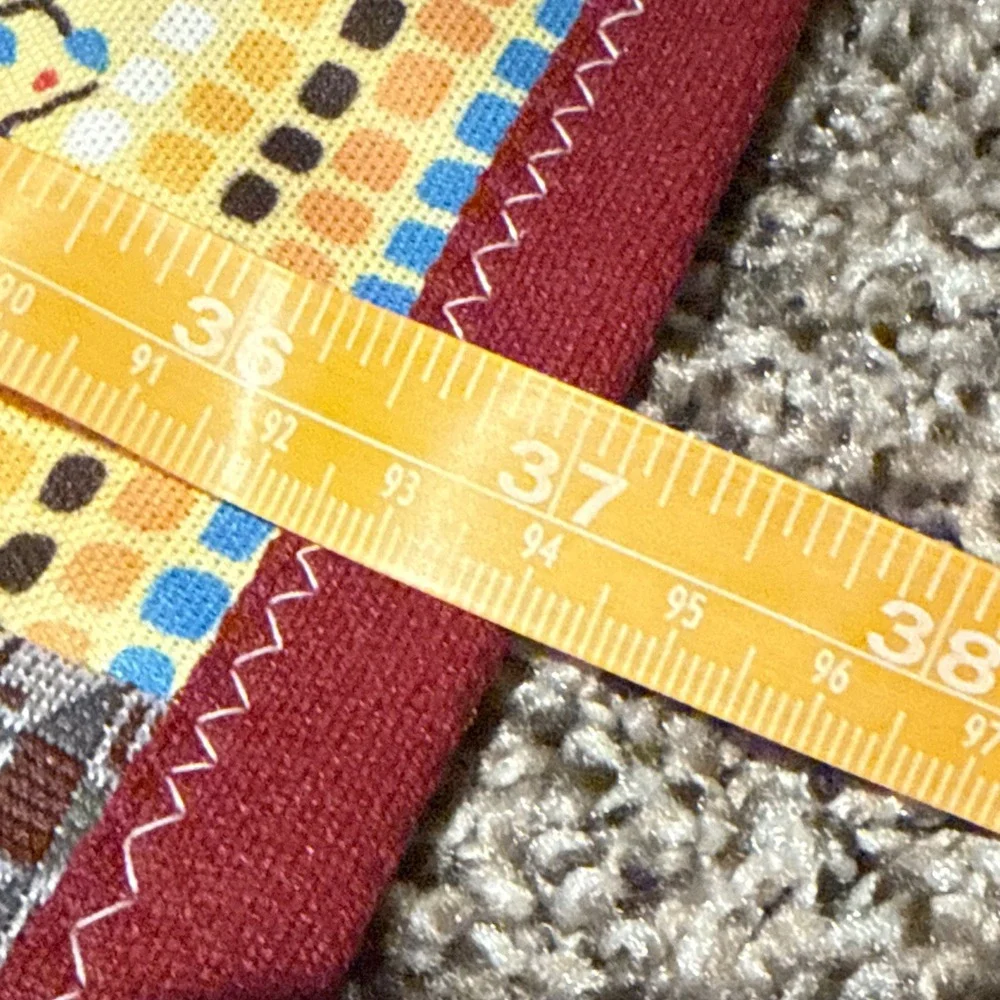 This vintage-style, handmade patchwork quilt 44x 37 Lap Quilt Made In The 1960's
